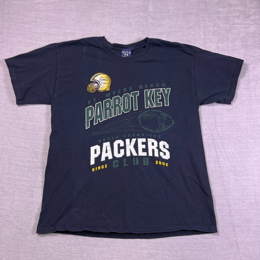 Blue 84 Parrot Key Packers Club Graphic Short Sleeve T-Shirt Mens L Dark Blue
